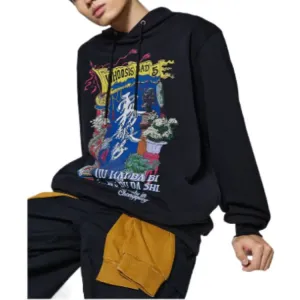 Толстовка Li-Ning с капюшоном, мужская, черная, умеренная посадка, Regular