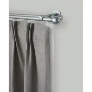 Карниз SEFRA Ø 16 мм, двухрядный, длина по желанию, комплект для штор, внутренний бег, удлиняемый, наконечник в виде шарика Garesa, серебристый