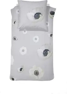 Комплект постельного белья Золушка из хлопкового сатина с цветочным принтом, серый, Шелли, 135x200 см, серый Arli Group B.V.