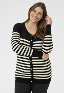 Кардиган Kaffe Curve LIZZY STRIPE, Black/Turtledove Half Stripe/Black