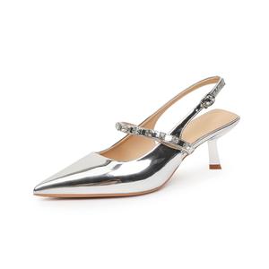 YAFEI XUANYU Стройные каблуки на шпильке 6 см женские бело-серебристые, цвет Silver