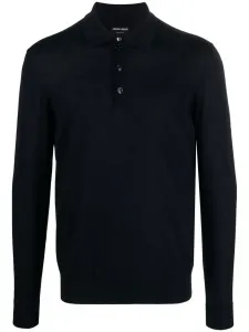 Рубашка поло с длинными рукавами GIORGIO ARMANI, синий