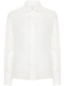 Eleventy полупрозрачная рубашка с вышивкой, белый