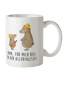 Детская кружка с медведями в шапках и надписью на белом фоне Mr. & Mrs. Panda