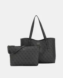 Сумка-тоут на плечо с застежкой-молнией Guess, темно-серый