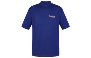 Футболка большого размера с политической кампанией Balenciaga, темно-синий