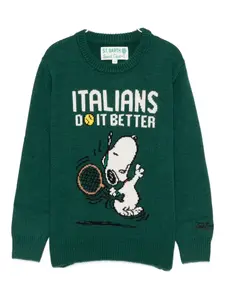 Свитер tennis snoopy Mc2 Saint Barth Kids, зеленый