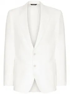 Льняной пиджак Deconstructed DOLCE & GABBANA, белый