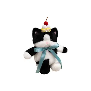 Креативная плюшевая кукла с милым дизайном питомца - бегущий котенок и кролик для столовой, высота 28см PUDOWRABBIT