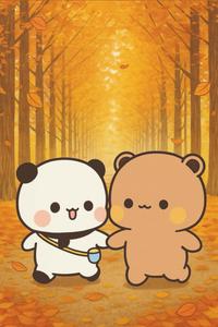 Bubu & Dudu Nami Island Autumn Notebook: Kawaii Falling Leaves Journal (Independently published)