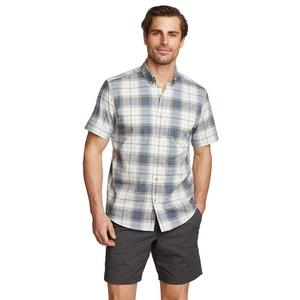 Рубашка на пуговицах с короткими рукавами Big & Tall Eddie Bauer Voyager Flex, цвет Winter Blue
