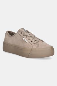 Замшевые кроссовки VULC FLATF LACE UP SUE/WL CK Calvin Klein, бежевый