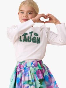 Детский топ с рюшами на плечах Love to Laugh Angel & Rocket, White