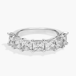 Кольцо «Принцесса» с семью выращенными в лаборатории бриллиантами из 14-каратного белого золота (3 карата, два карата — FG / VS2-SI1) Blue Nile