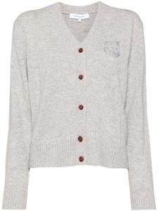 Maison Kitsuné кардиган с вышивкой Bold Fox Head, серый