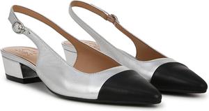 Балетки Naturalizer Banks Slingbacks, цвет Silver/Black Leather