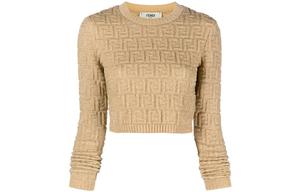 Джемпер с металлизированной нитью FENDI, золото