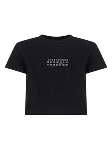 Укороченная футболка с цифровым мотивом MM6 Maison Margiela, черный