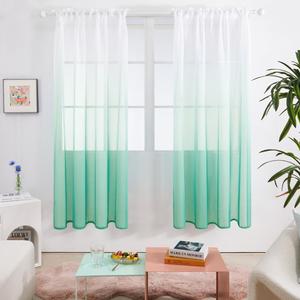 Шторы льняные Deconovo Ombre, зеленый