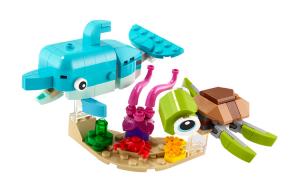 Конструктор из пластиковых блоков Dolphin And Turtle, 137 деталей, 31128 LEGO