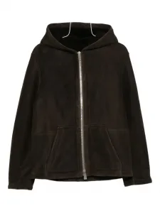 Куртка с капюшоном на молнии Yves Salomon, коричневый