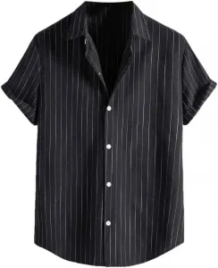 Мужская однотонная рубашка с воротником стойкой и коротким рукавом для пляжа