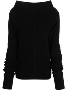 Джемпер с вертикальными швами и рубчиком от Rick Owens, черный