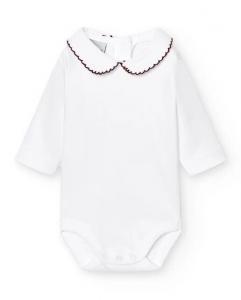 Набор из 2 детских боди с воротником-поло из пике Babidú, бордовый