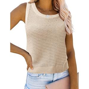 Женский рифленый топ-ками с круглым вырезом Clearflower, Apricot