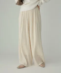 Полупрозрачные жаккардовые брюки Babylone, цвет Cream 62