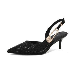 Yeezyy Reezy Туфли на высоком тонком каблуке женские, черные