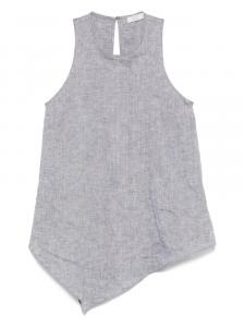 Асимметричный топ из льна Peserico, серый