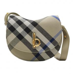 Burberry Седловая сумка Rocking Horse из полиэстера, кроссбоди, маленькая женская сумка через плечо серого цвета