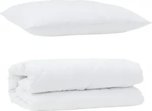 Комплект постельного белья с подушками, 2 шт., белая микрофибра vidaXL