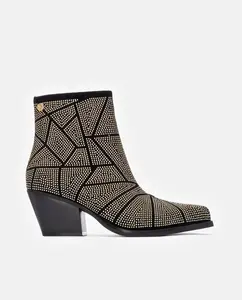 Женские ботинки с блестками в стиле ковбой Xti, черный/бежевый