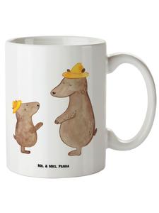 Кружка белого цвета XL с медведем и шляпой (нельзя сказать) Mr. & Mrs. Panda