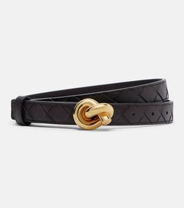 Кожаный ремень Knot Intrecciato Bottega Veneta, Fondant-M Brass