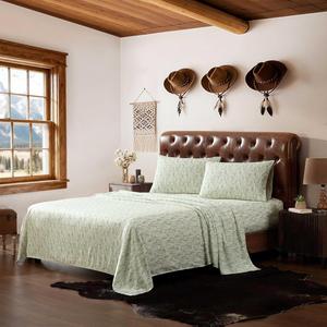 Wrangler Комплект постельного белья "Акварельный кактус", размер Full: простыня, натяжная простыня, наволочки. Ультрамягкое, немнущееся, с глубокими карманами.