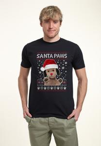 Футболка с принтом SOOTY CHRISTMAS SWEEP SANTA PAWS Henry Tiger, темно-синий