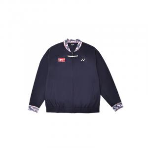 Yonex Куртка унисекс, темно-синие, с бейсбольным воротником, средней жесткости, из мягкого материала