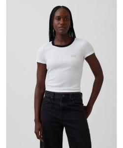 (W) Мини-футболка с ребристым логотипом GAP