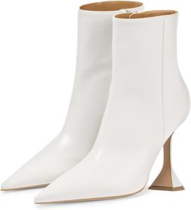 Женские универсальные ботильоны YDN с закрытым заостренным носком, на высоком каблуке, с боковой молнией, для работы, вечеринок и повседневной носки, размеры 4-16 US, White