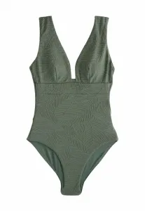 Купальник с глубоким вырезом для утягивания живота Next, Khaki Green Leaf Textured