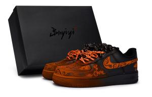 Кроссовки Air Force 1 для скейтбординга, унисекс, низкие, оранжевый Nike