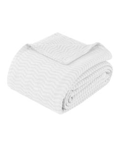 Легкое тканое одеяло Jena Cotton Textured Chevron, размер Twin Superior, White