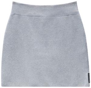 Мини-юбка Alexander Wang с тисненым логотипом, серый