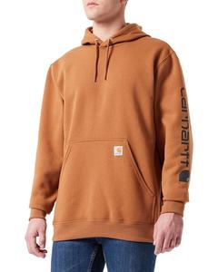 Толстовка Carhartt Midweight Signature Sleeve Logo Hooded, цвет Carhartt Brown