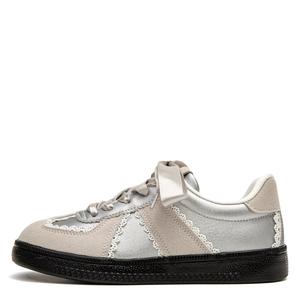 Кроссовки для скейтбординга немецкой армии, нескользящие, износостойкие, низкие, женские, серебристые STAE, Silver