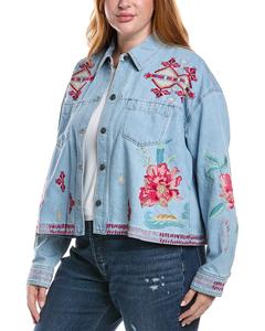 Джинсовая куртка кроп Johnny Was, синий
