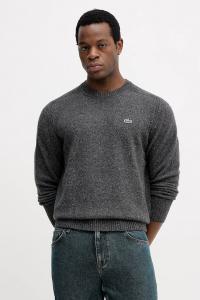 Свитер из смесовой шерсти Lacoste, серый